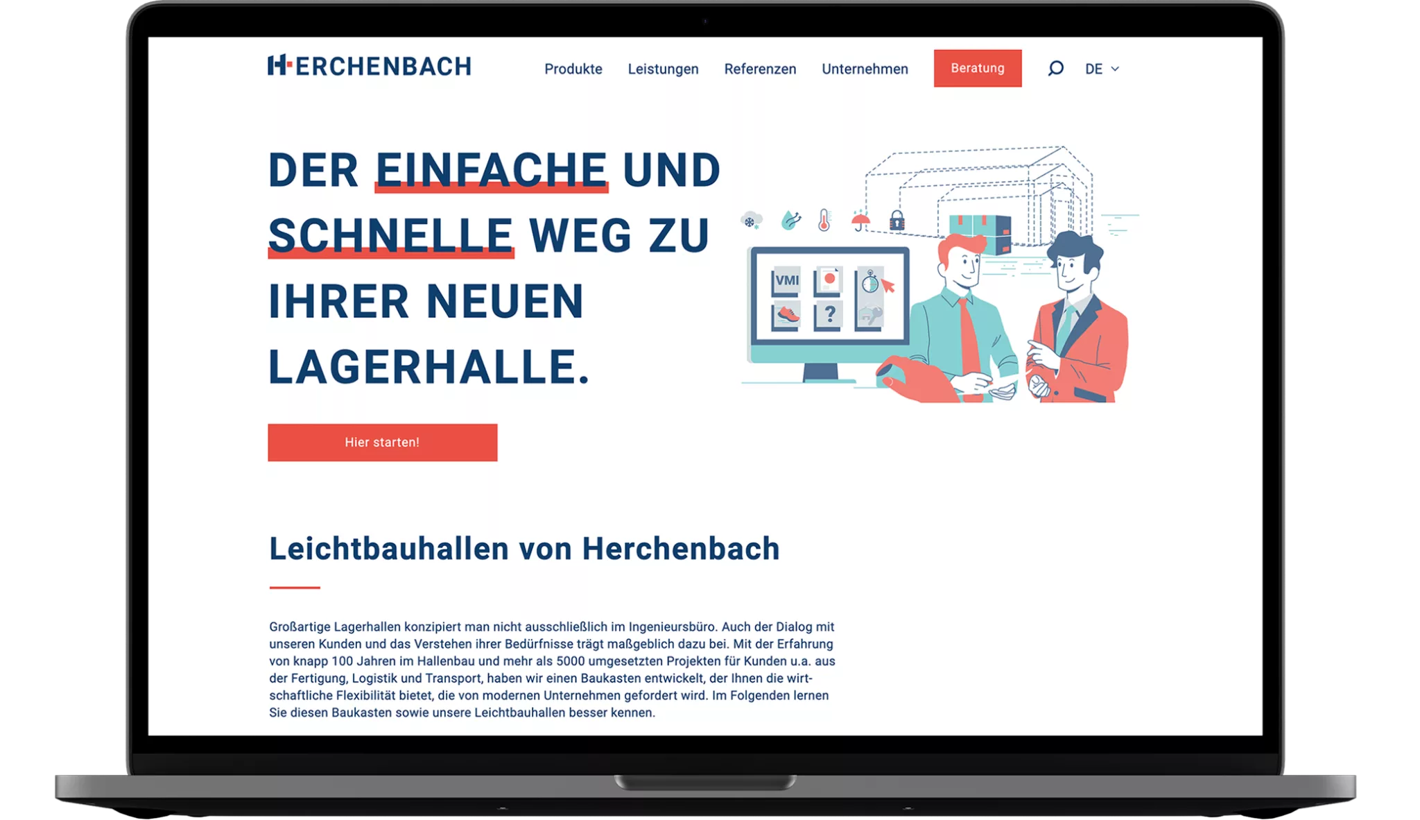 Website auf Laptop abgebildet
