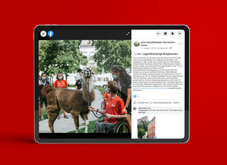 Facebookpost auf Tablet